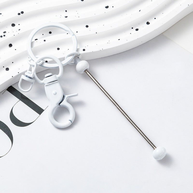 Wholesale Beadable Bar Keychains Handmade Metal Solid Color Keychain